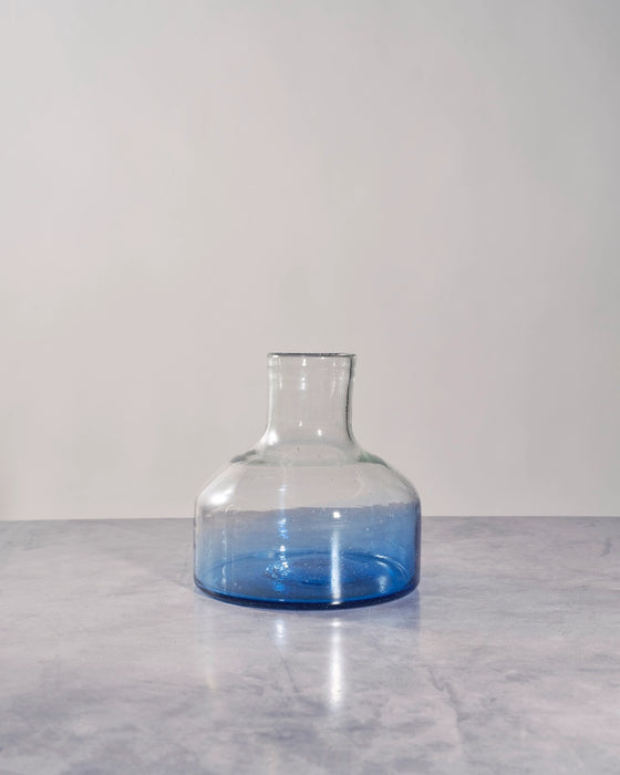 Blue Orlando Glass Decanter with Wood Topper