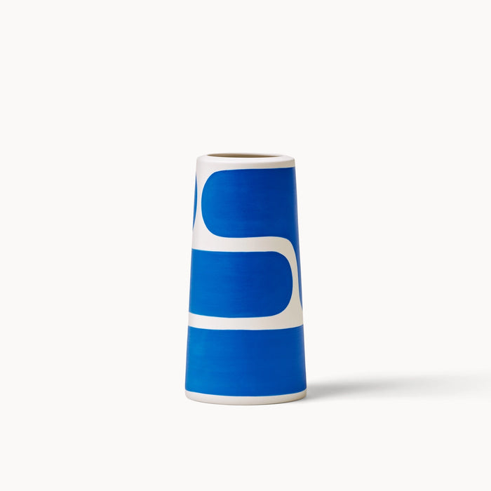 Cobalt Color Block Pillar Vase