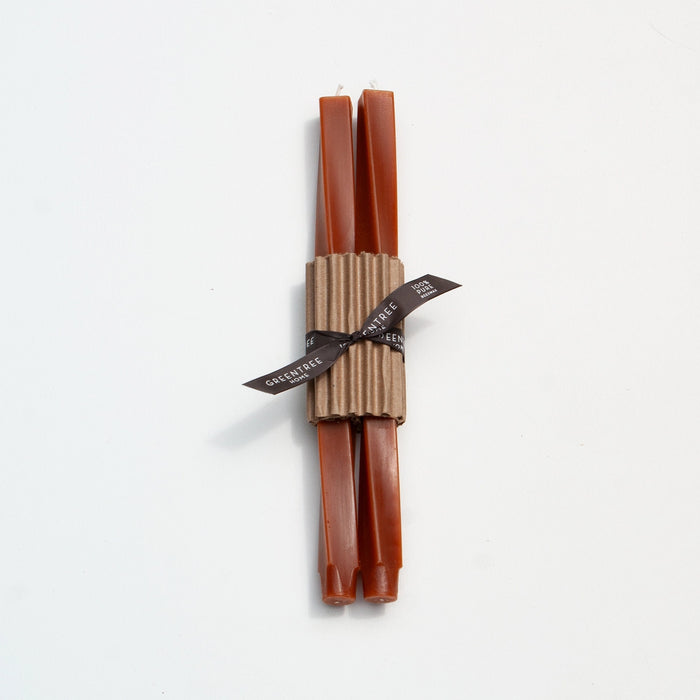 12" Spiral Beeswax Tapers - Set of 2