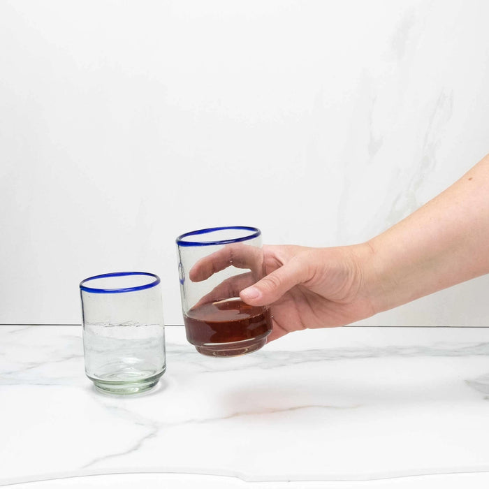 Colored Rim Medium Stacking Glass