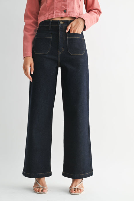 Sailor Patch Pocket Wide Leg Jean