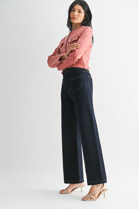 Sailor Patch Pocket Wide Leg Jean