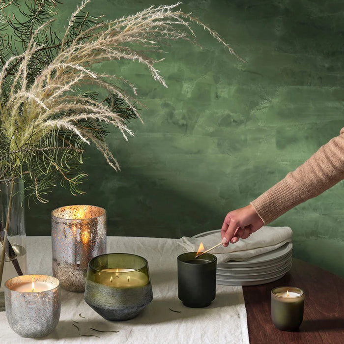 Balsam & Cedar Large Boxed Crackle Glass Candle