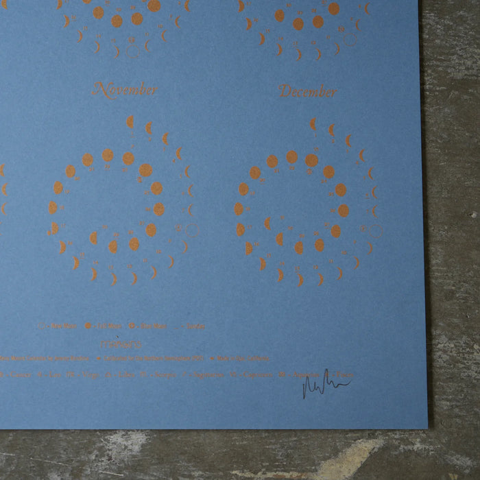 Many Moons Calendar - Dusty Blue