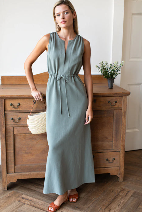 Grecian Keyhole Linen Dress