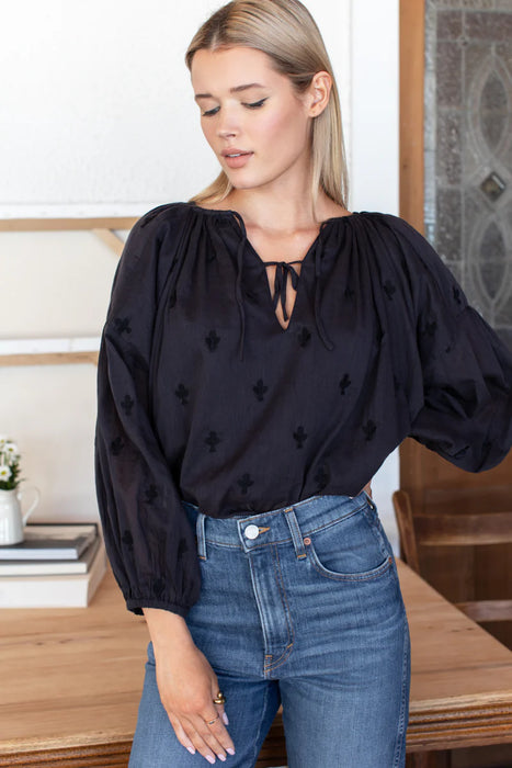 Embroidered Clover Folk Top