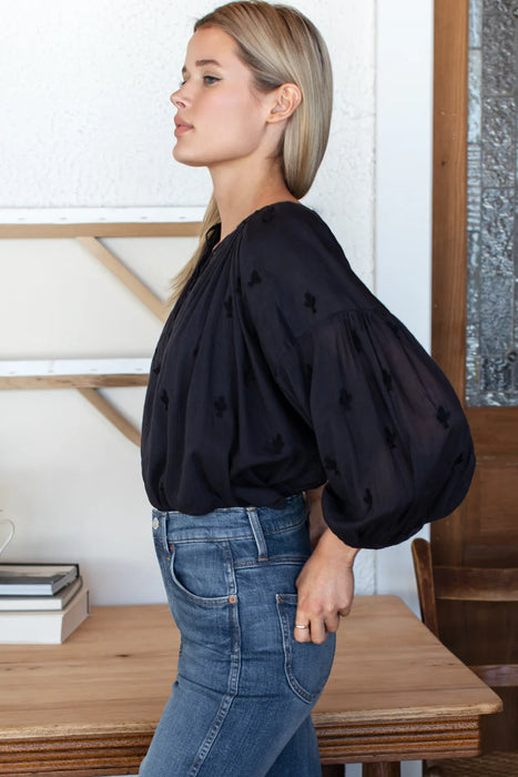 Embroidered Clover Folk Top