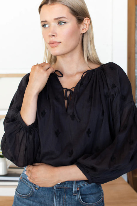 Embroidered Clover Folk Top