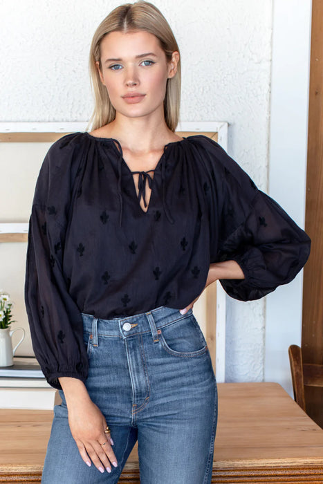 Embroidered Clover Folk Top