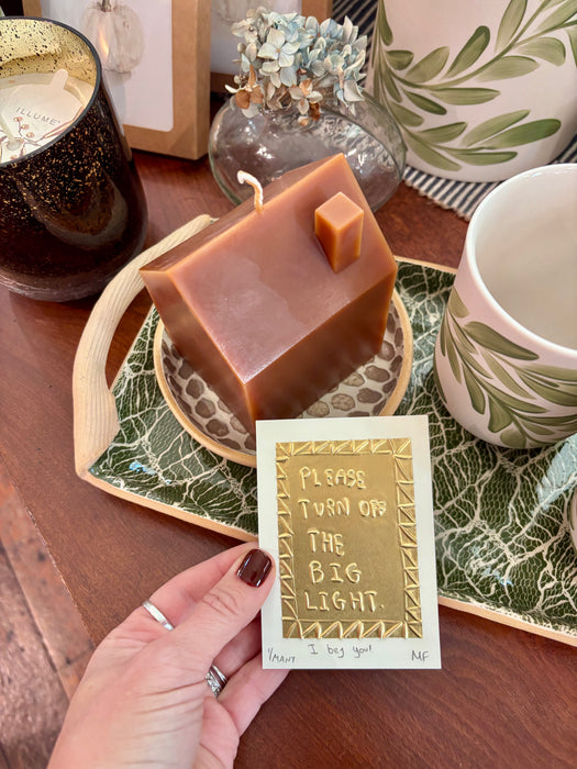 Limited Edition Tin Embossing - Please Turn Off The Big Light