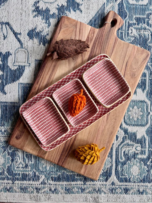 Rectangle Tasting Trio Set - Strata Poppy