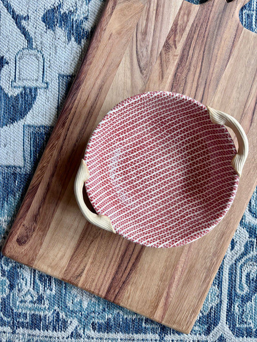 9" Vegetable Bowl w/Handles - Strata Poppy