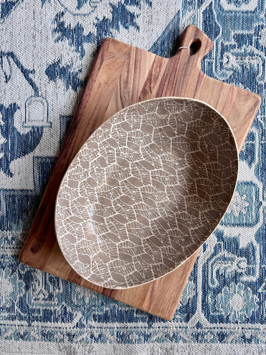Large Nested Oval Bowl - Foliage Mocha