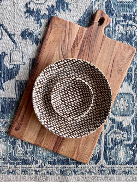 Shrimp Cocktail Server 2-Piece Set - Tempo Chestnut