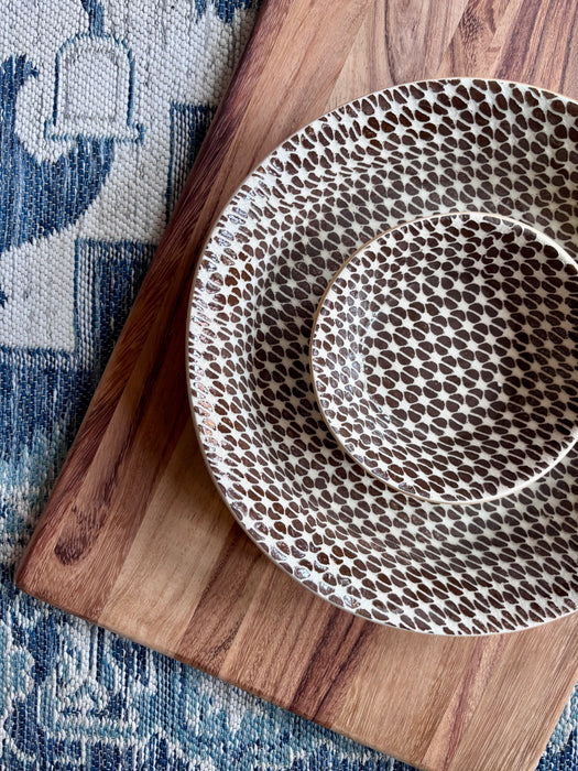 Shrimp Cocktail Server 2-Piece Set - Tempo Chestnut