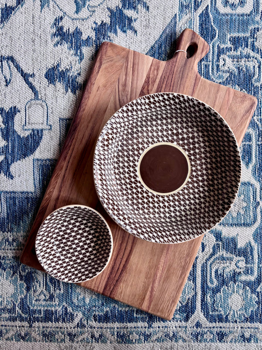 Shrimp Cocktail Server 2-Piece Set - Tempo Chestnut