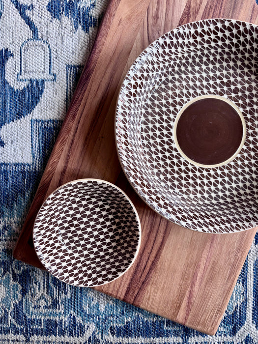 Shrimp Cocktail Server 2-Piece Set - Tempo Chestnut