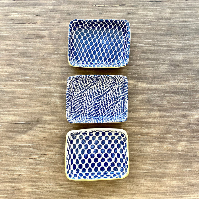 Rectangle Tasting Trio Set - Cobalt