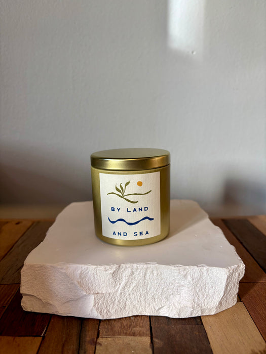 By Land & Sea - Birch, Beach Grass + Palo Santo Soy Candle Tin