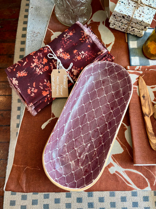 Small Canape Tray - Arabesque Bordeaux