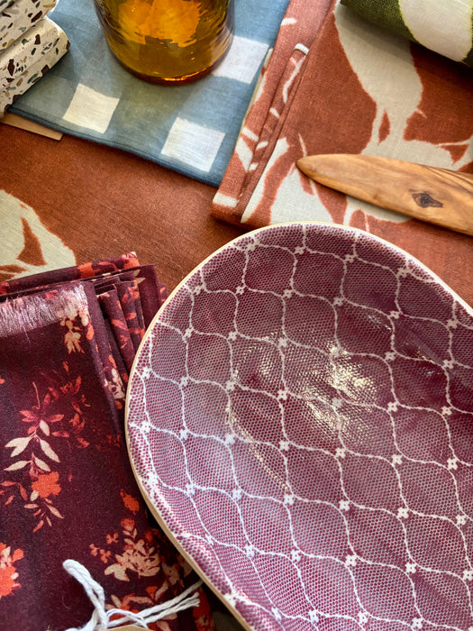 Small Canape Tray - Arabesque Bordeaux