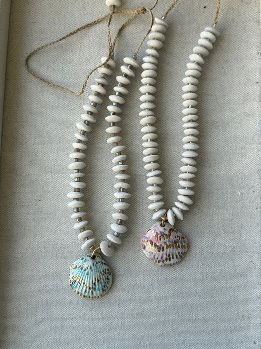 Beachcomber Shell Charm Beaded Necklace