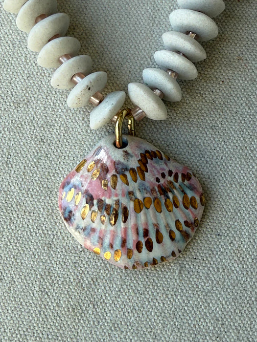 Beachcomber Shell Charm Beaded Necklace