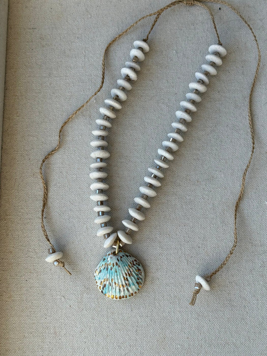Beachcomber Shell Charm Beaded Necklace