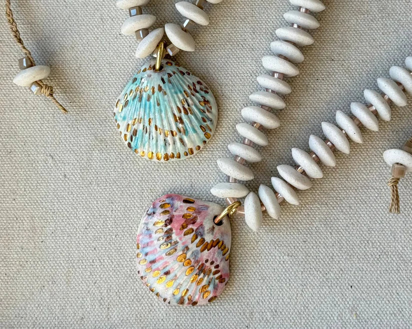 Beachcomber Shell Charm Beaded Necklace