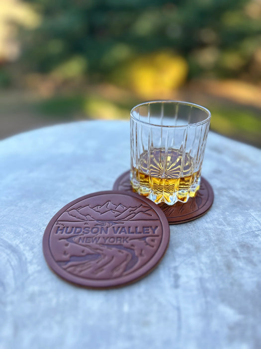 Hudson Valley Leather Coaster - Set of 4
