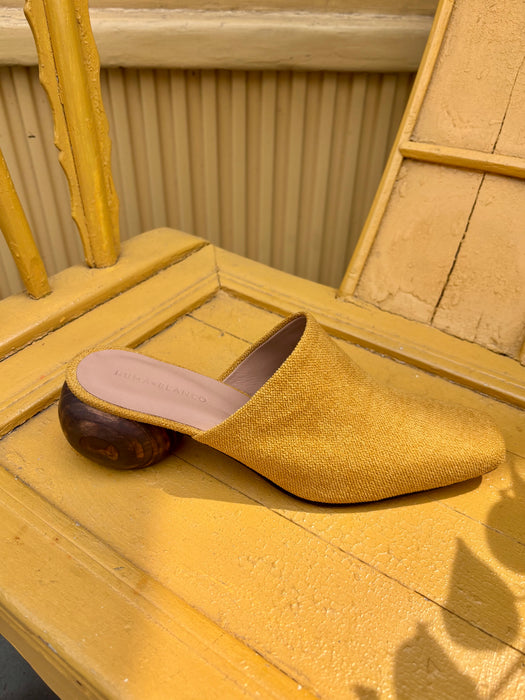 Mina Mustard Chenille Mule