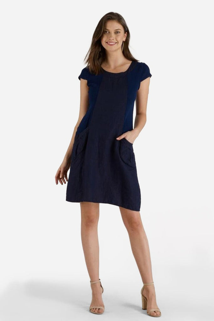 Linen Rib Sheath Dress– By Land & Sea