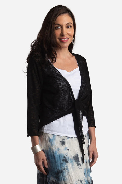 Cropped Tie Cardigan