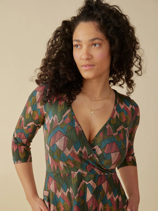 Callie Geo Jewels Wrap Dress