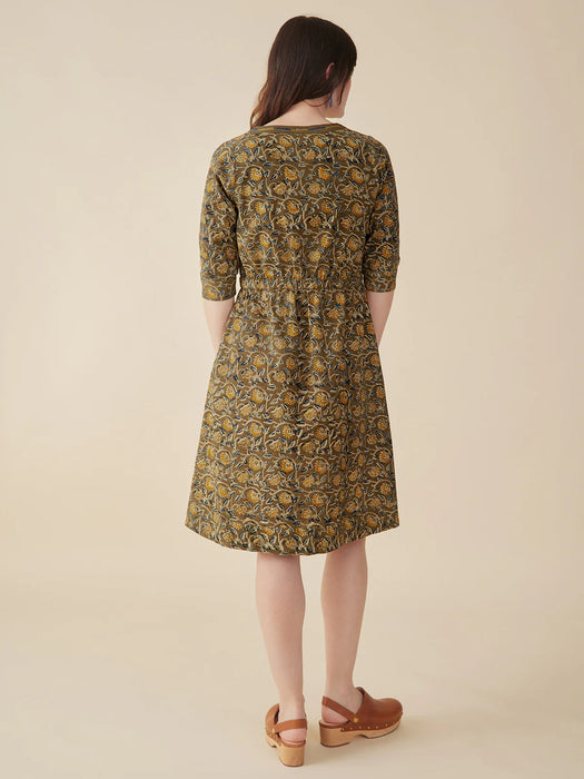 Jaya Olive Kalamkari Dress