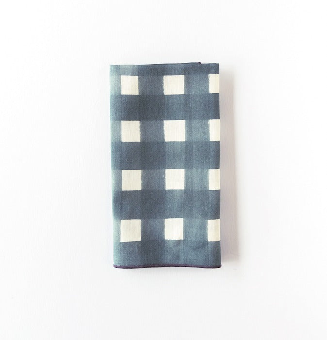 Blue Cross Hatch Napkin