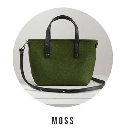 Wool Felt & Leather Crossbody Tote