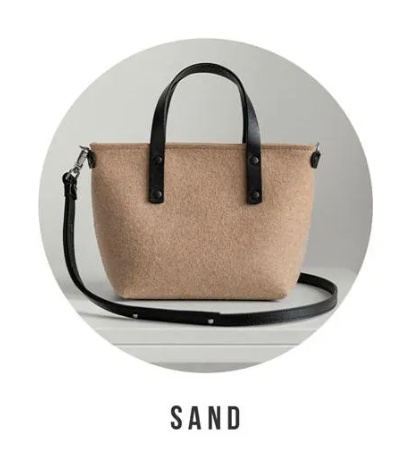 Wool Felt & Leather Crossbody Tote