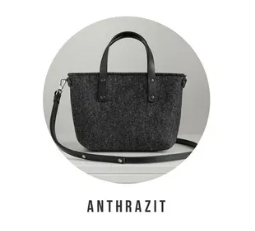 Wool Felt & Leather Crossbody Tote