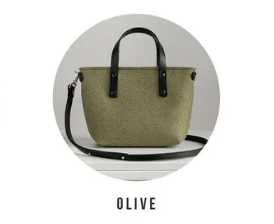 Wool Felt & Leather Crossbody Tote