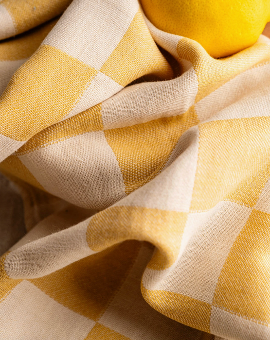 Lemon Hand Stitched Kitchen Towel - Set of 2