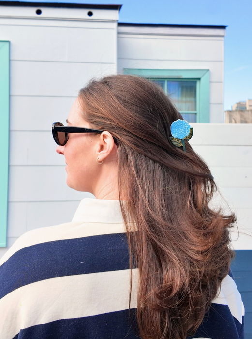 Eco-Friendly Hand-Painted Hydrangea Claw Hair Clip