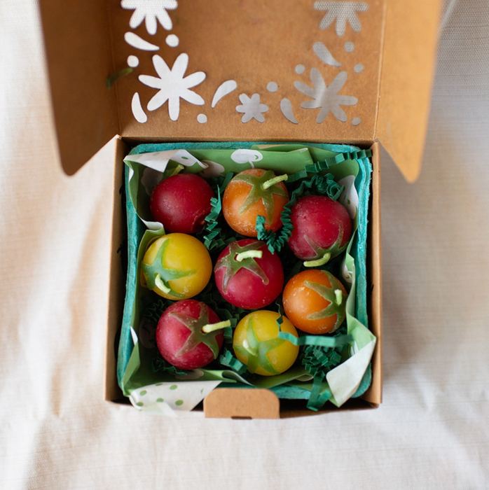 Cherry Tomato Beeswax Birthday Candles