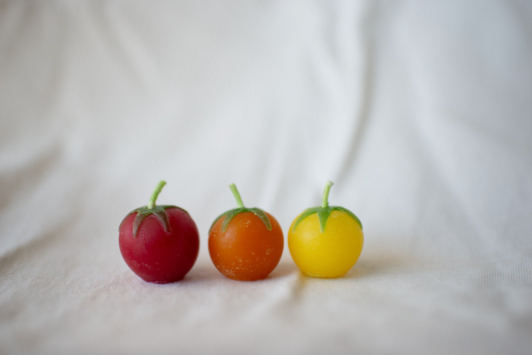Cherry Tomato Beeswax Birthday Candles
