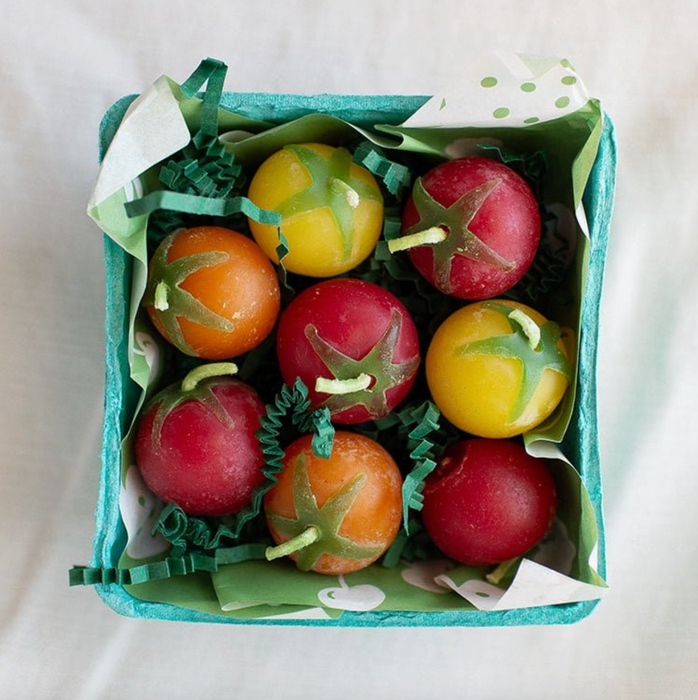 Cherry Tomato Beeswax Birthday Candles