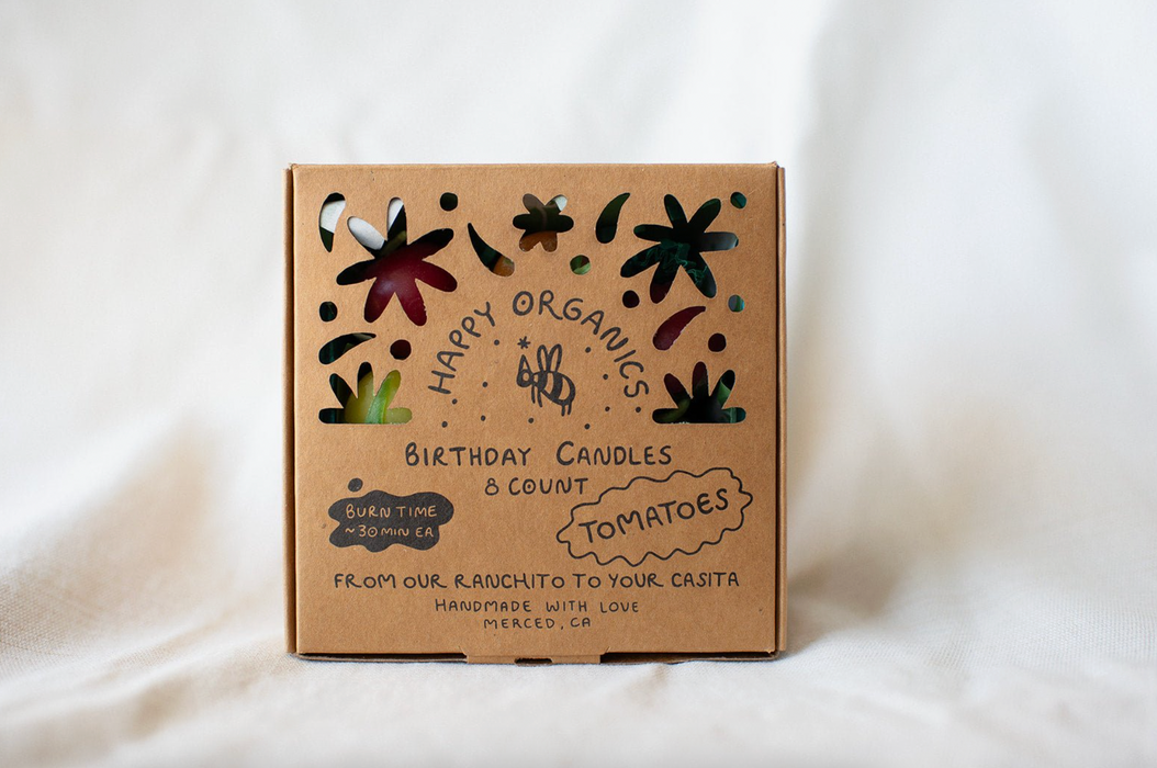 Cherry Tomato Beeswax Birthday Candles
