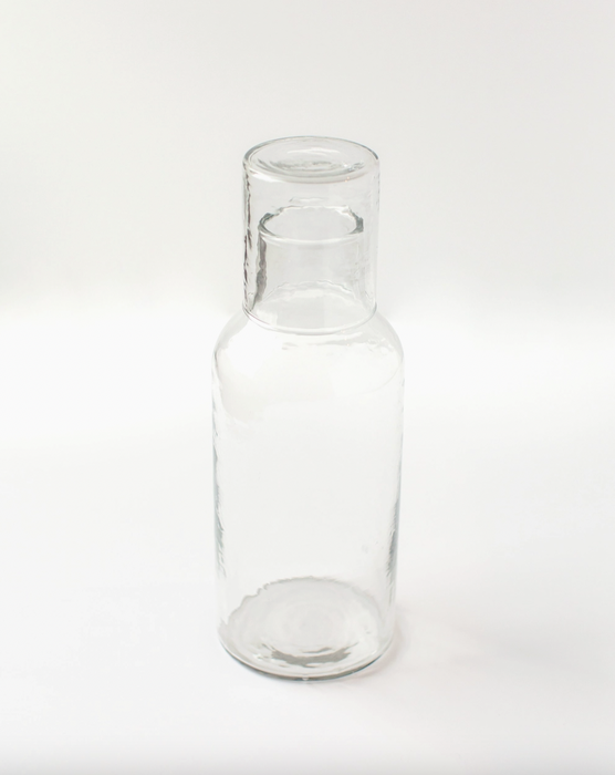 Handblown Hammered Glass Carafe