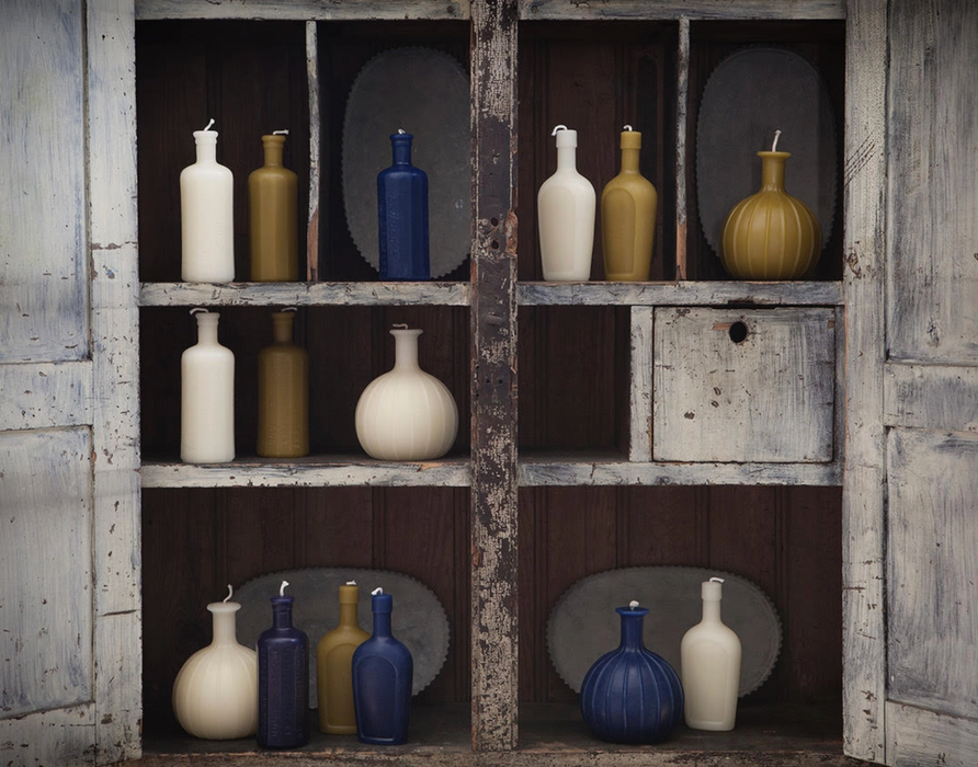Handmade Beeswax Sculptural Bottle Candle