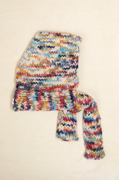 Hand-Painted Chunky Knit Hood
