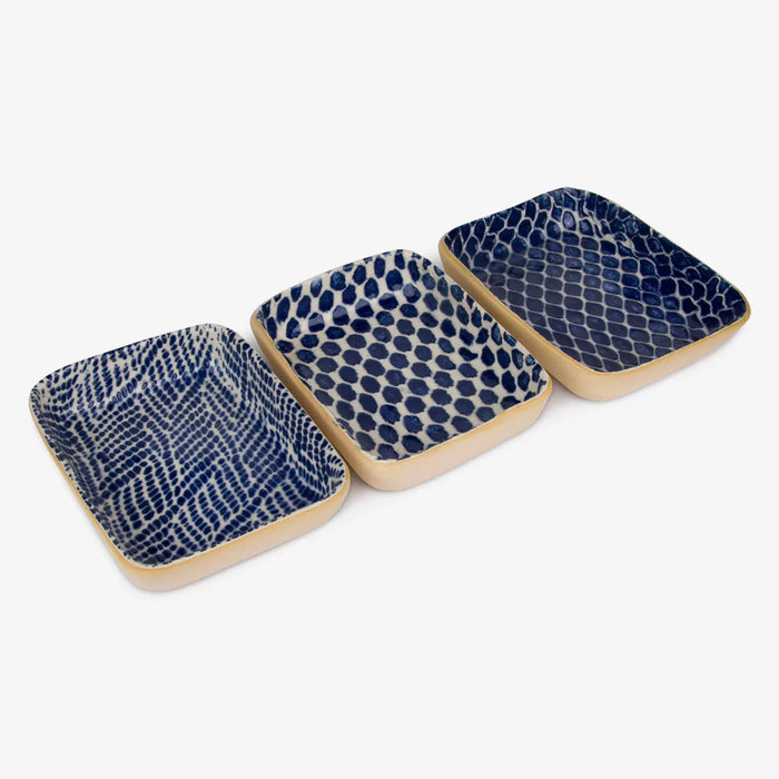 Rectangle Tasting Trio Set - Cobalt